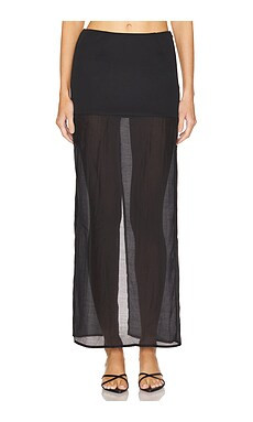 SNDYS Chloe Sheer Skirt in Black from Revolve.com | Revolve Clothing (Global)