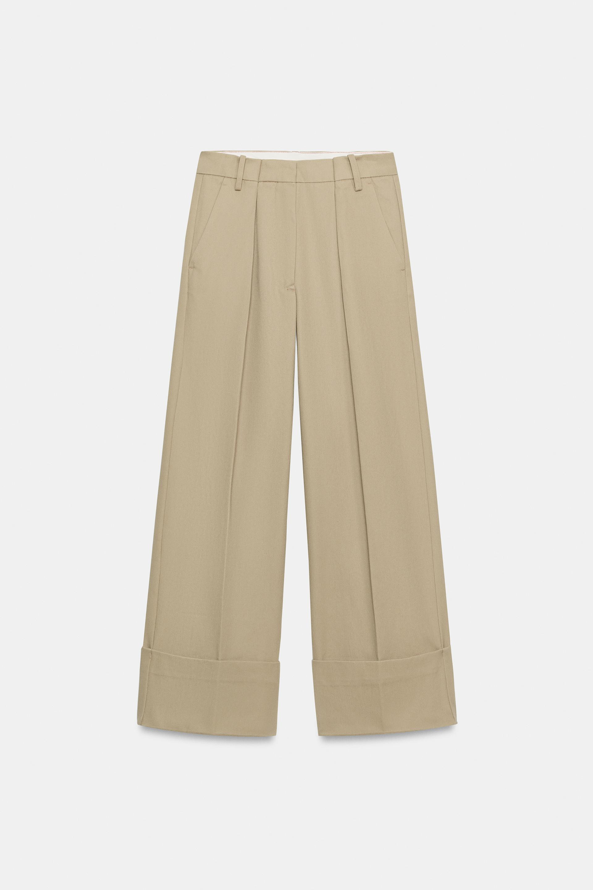 Zara - Zw Collection Chino Pants - Dark Camel - 26 (Us 2) - Woman | Zara US