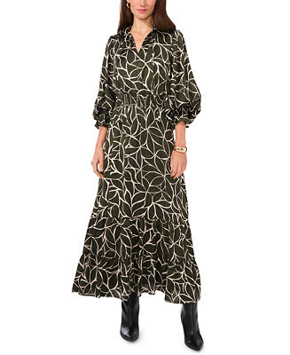 Vince Camuto Women's Printed Smocked-Waist Maxi Dress - Macy's | Macy's