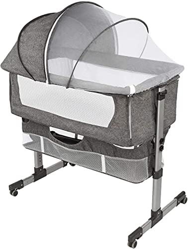 Bedside Sleeper Bedside Crib, Baby Bassinet 3 in 1 Travel Baby Crib Baby Bed with Breathable Net,Adj | Amazon (US)