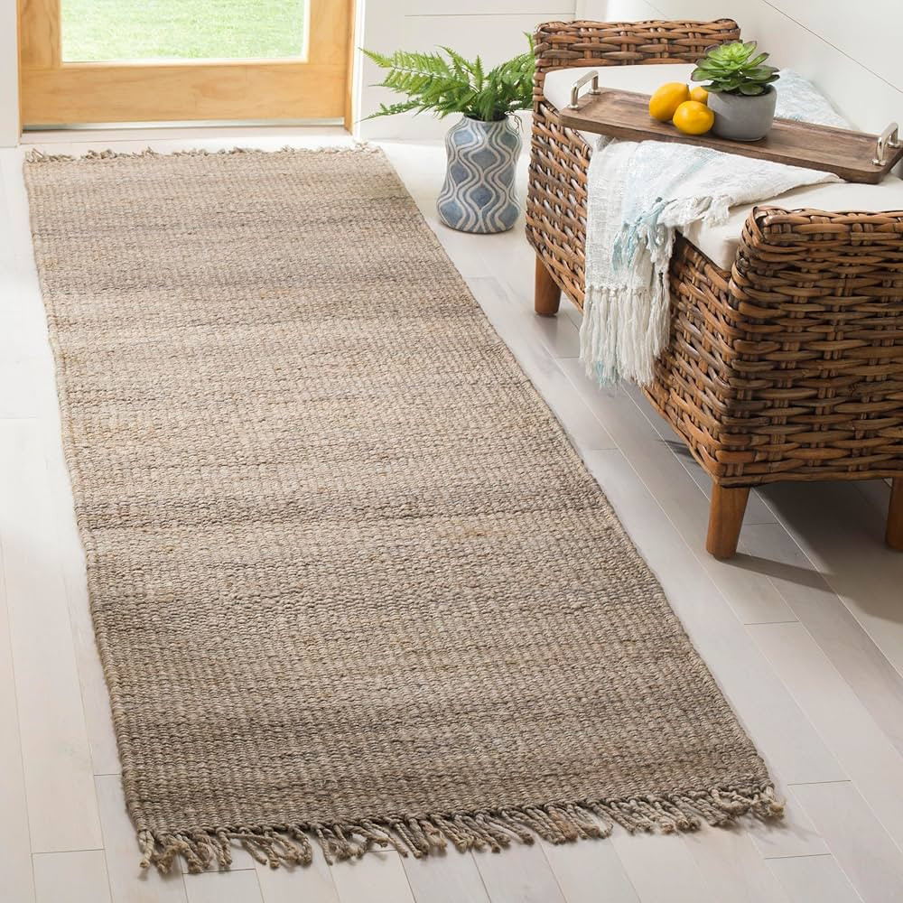 SAFAVIEH Natural Fiber Collection Runner Rug 2'6" x 12' Woven Jute Living Room Bedroom | Amazon (US)