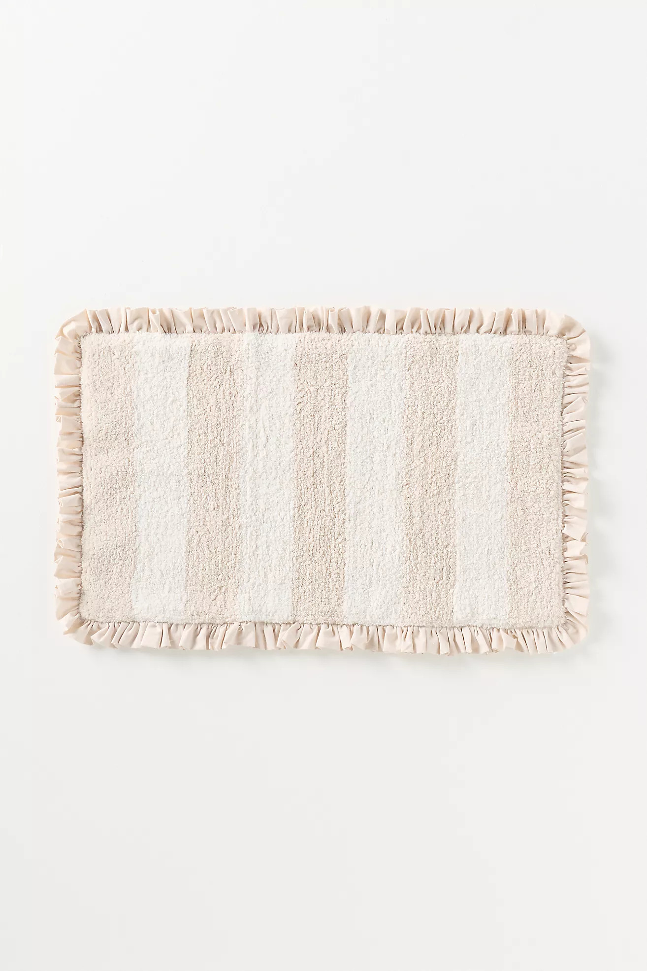 Maeve Ruffled Stripe Tufted Bath Mat | Anthropologie (US)