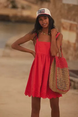 Maeve Sleeveless Eyelet Romper | Anthropologie (US)