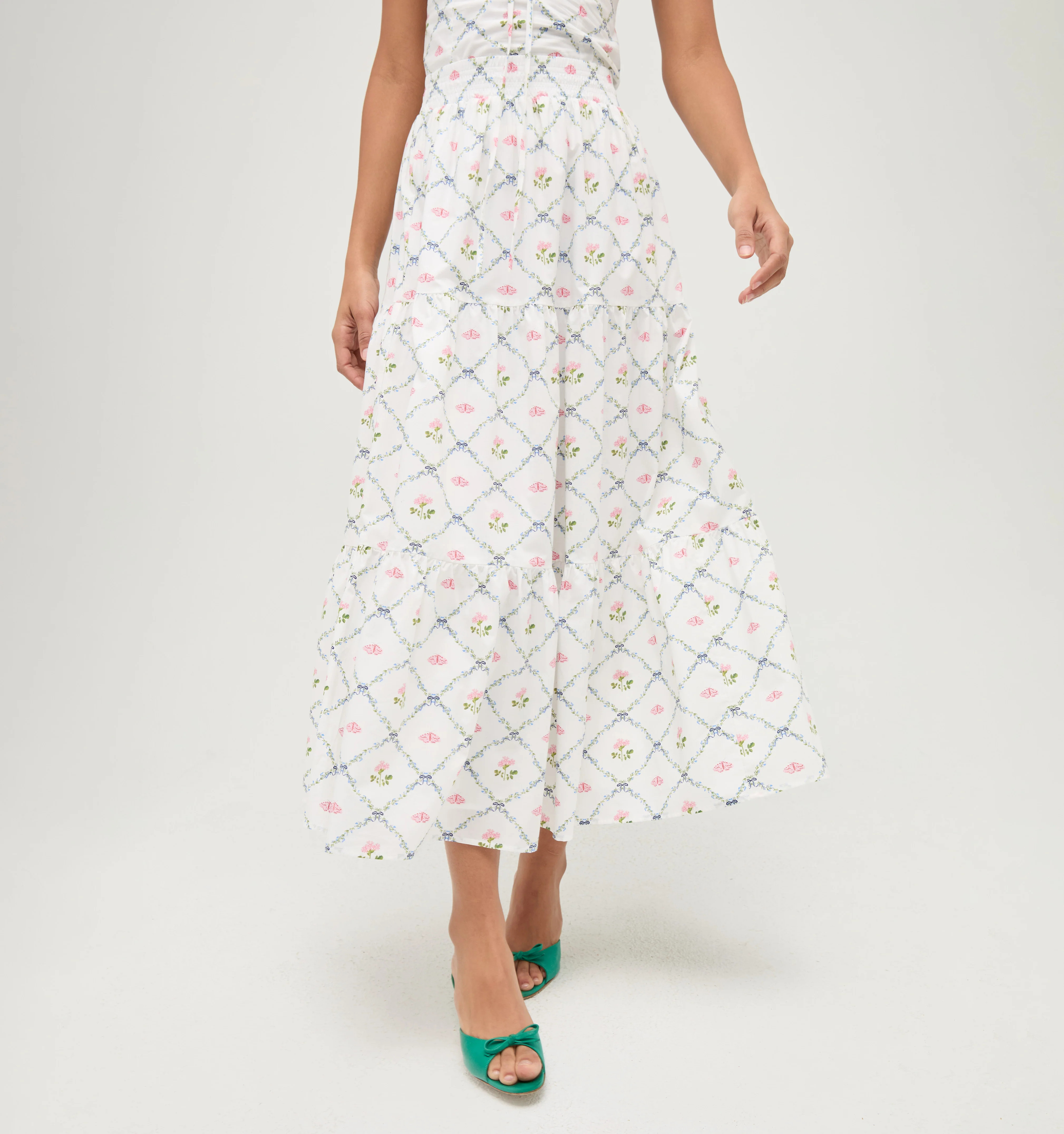 The Florence Nap Skirt - Butterfly Trellis Cotton Poplin | Hill House Home US