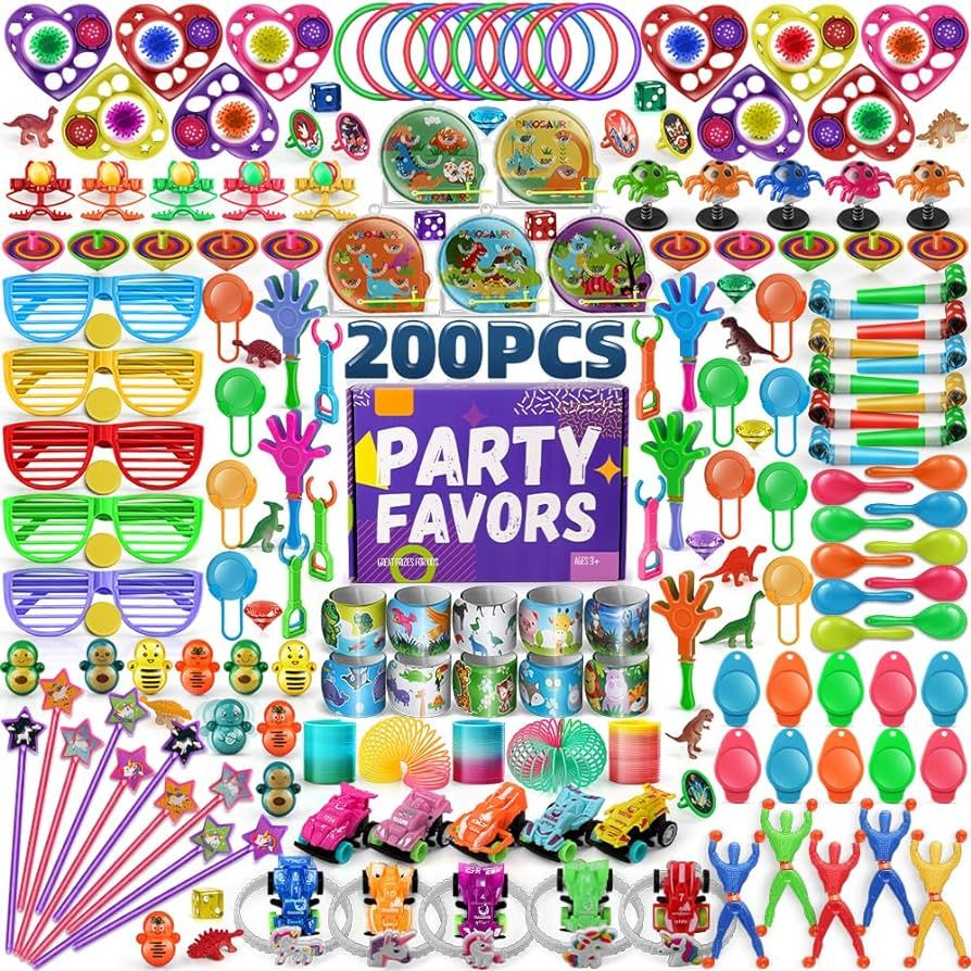 Amy&Benton 200PCS Carnival Prizes for Kids Birthday Party Favors Prizes Box Toy Assortment for Cl... | Amazon (US)