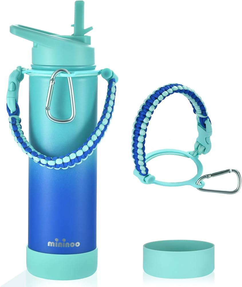 mininoo Insulated Stainless Steel Water Bottle with Straw and Lid for Sports, 24 oz, Pacific Drea... | Amazon (US)