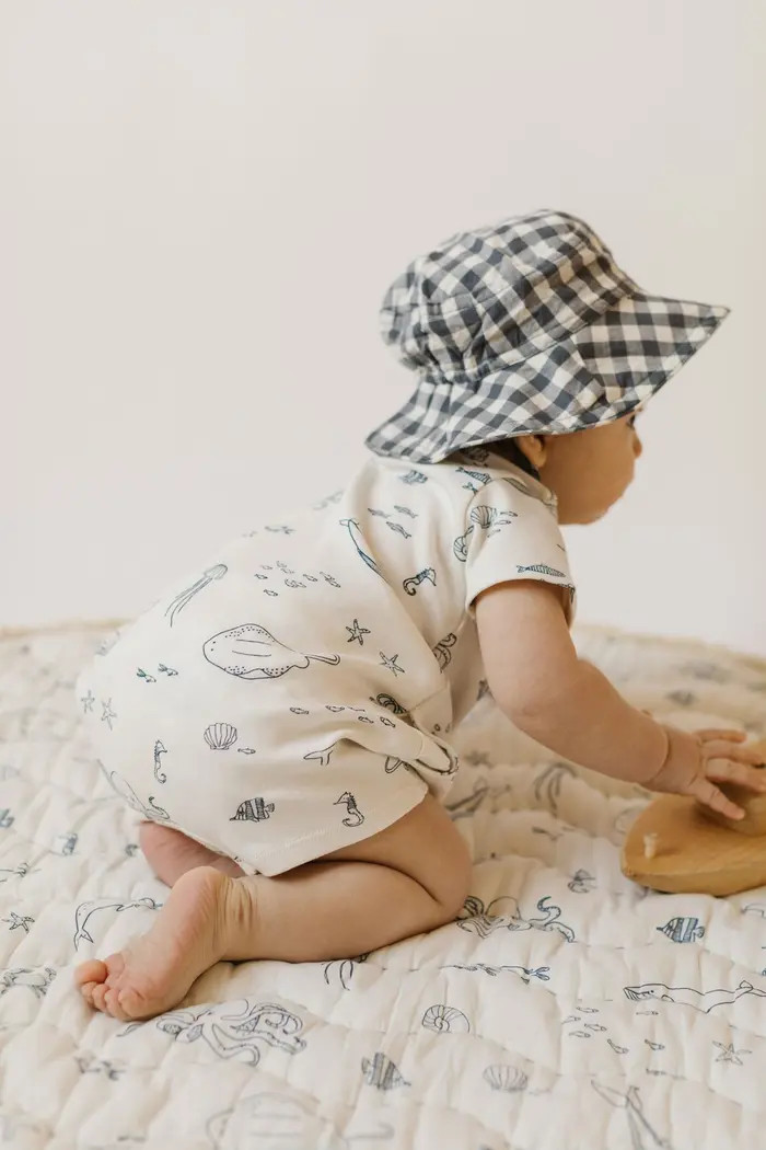 Life Aquatic Rolled Cuff Short Romper | Nordstrom