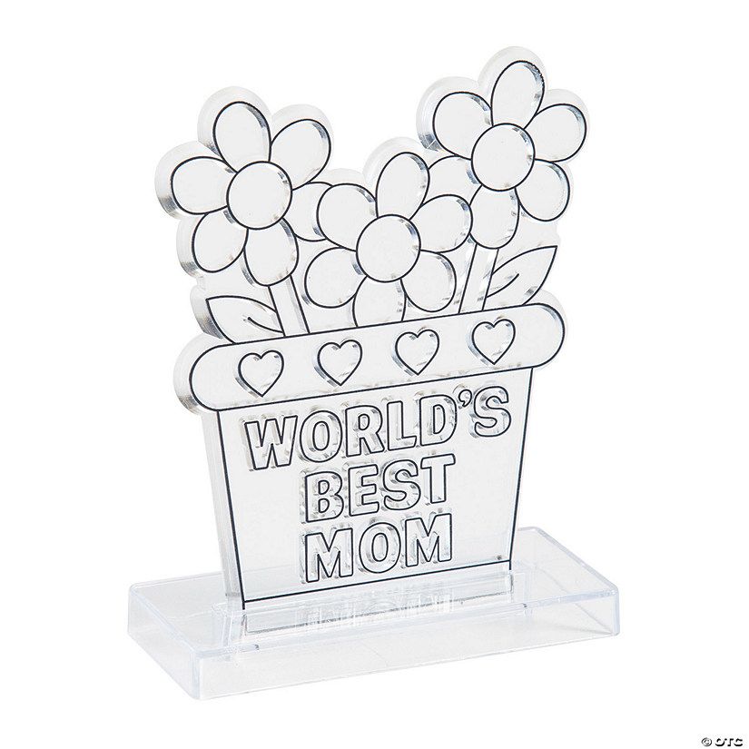 Mother’s Day World’s Best Mom Suncatchers with Stand - 12 Pc. | Oriental Trading Company