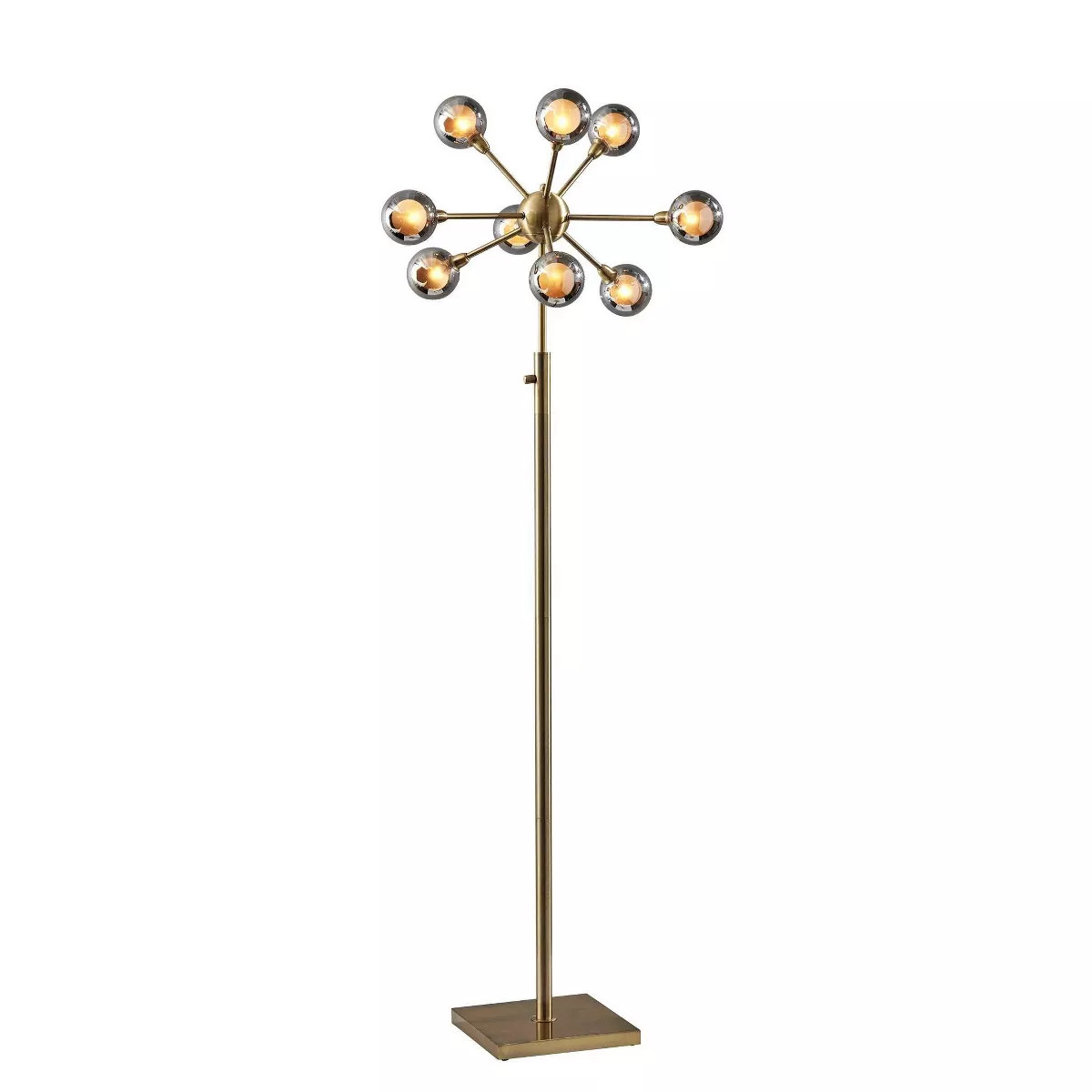 Adesso Starling Floor Lamp (Includes LED Light Bulb) Brass: Modern 9-Light, Dimmable, Touch Senso... | Target