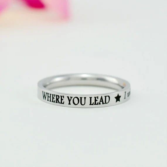 Where You Lead I Will Follow  Dainty Stainless Steel Stacking | Etsy | Etsy (US)