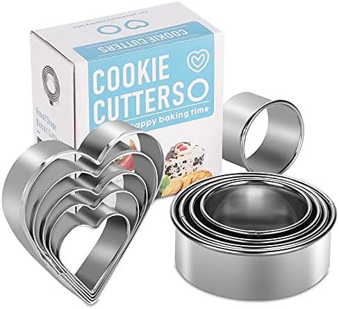 Amazon.com: KSPOWWIN Biscuit Cutters Set, Sturdy Stainless Steel Circle Round Cookie Cutters in G... | Amazon (US)