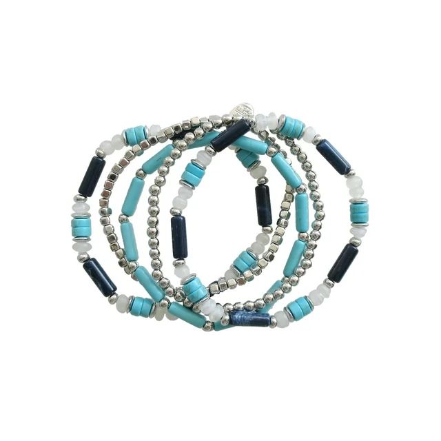 Time and Tru Women's 5Pc Mixed Color Stretch Bracelet | Walmart (US)