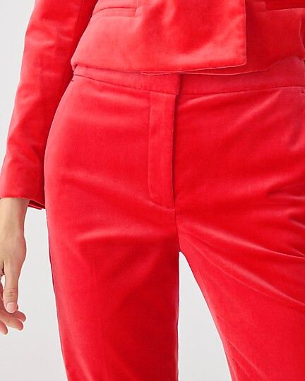 Petite Kate straight-leg pant in stretch velvet | J. Crew US