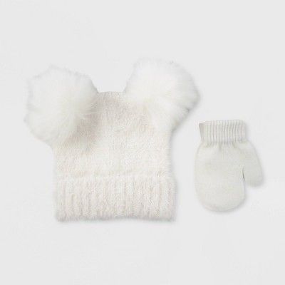Baby Girls' Hat And Glove Set - Cat & Jack™ Opaque White | Target