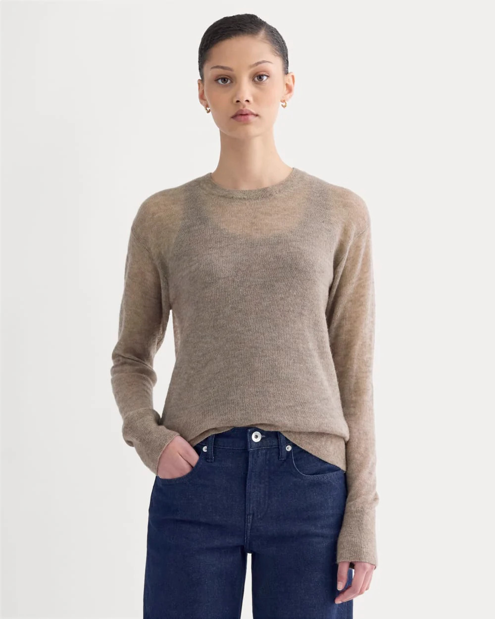 The Air Alpaca™ Relaxed Crew Top | Heathered Chocolate Chip | Everlane