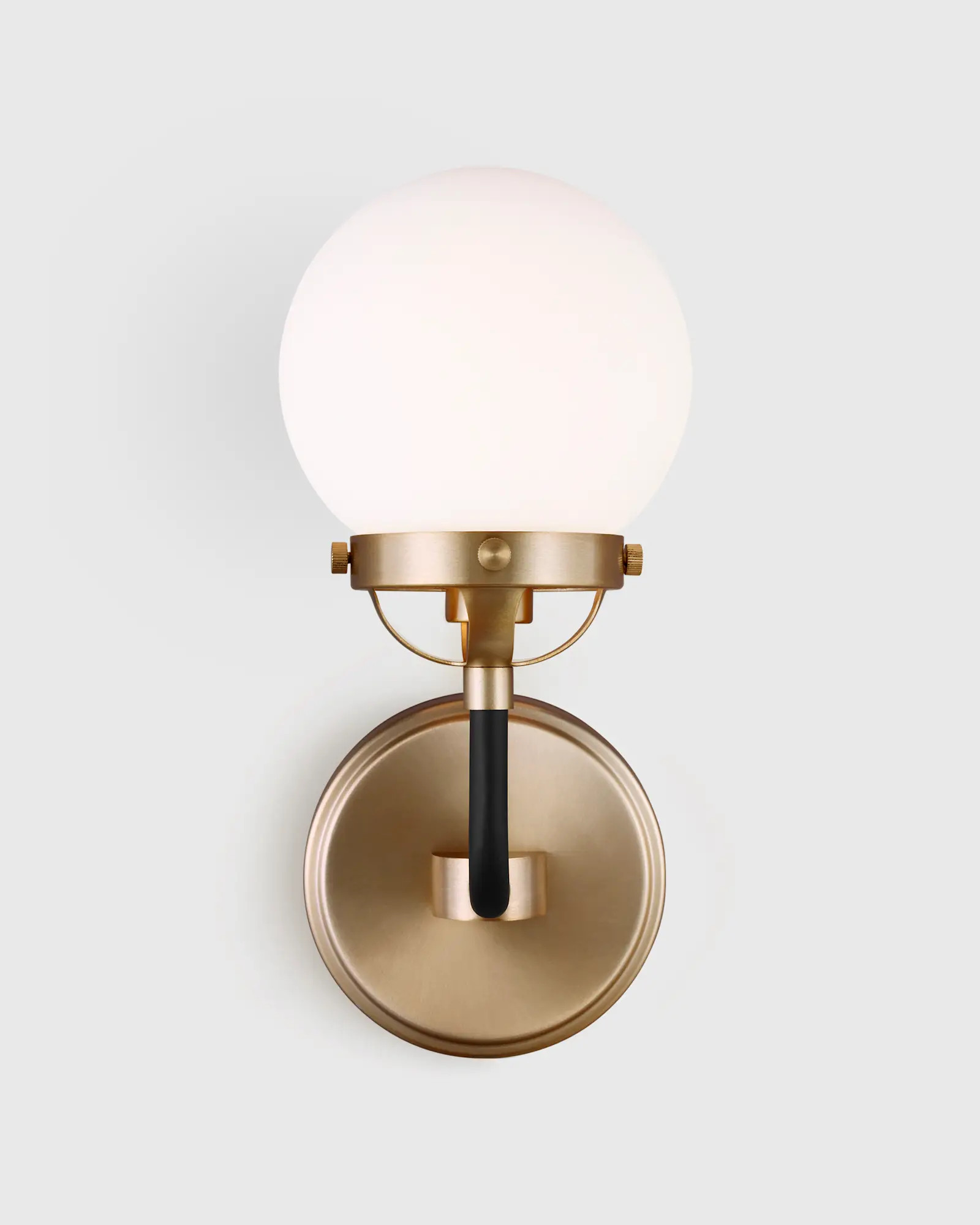 Single Globe Steel Sconce in Black | Quince