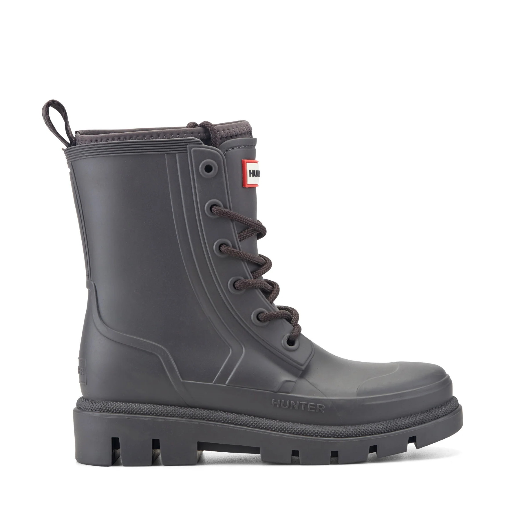 Women's Diana Waterproof Lace-Up Rain Boots - Dark Brown | Hunter Boots | Hunter Boots