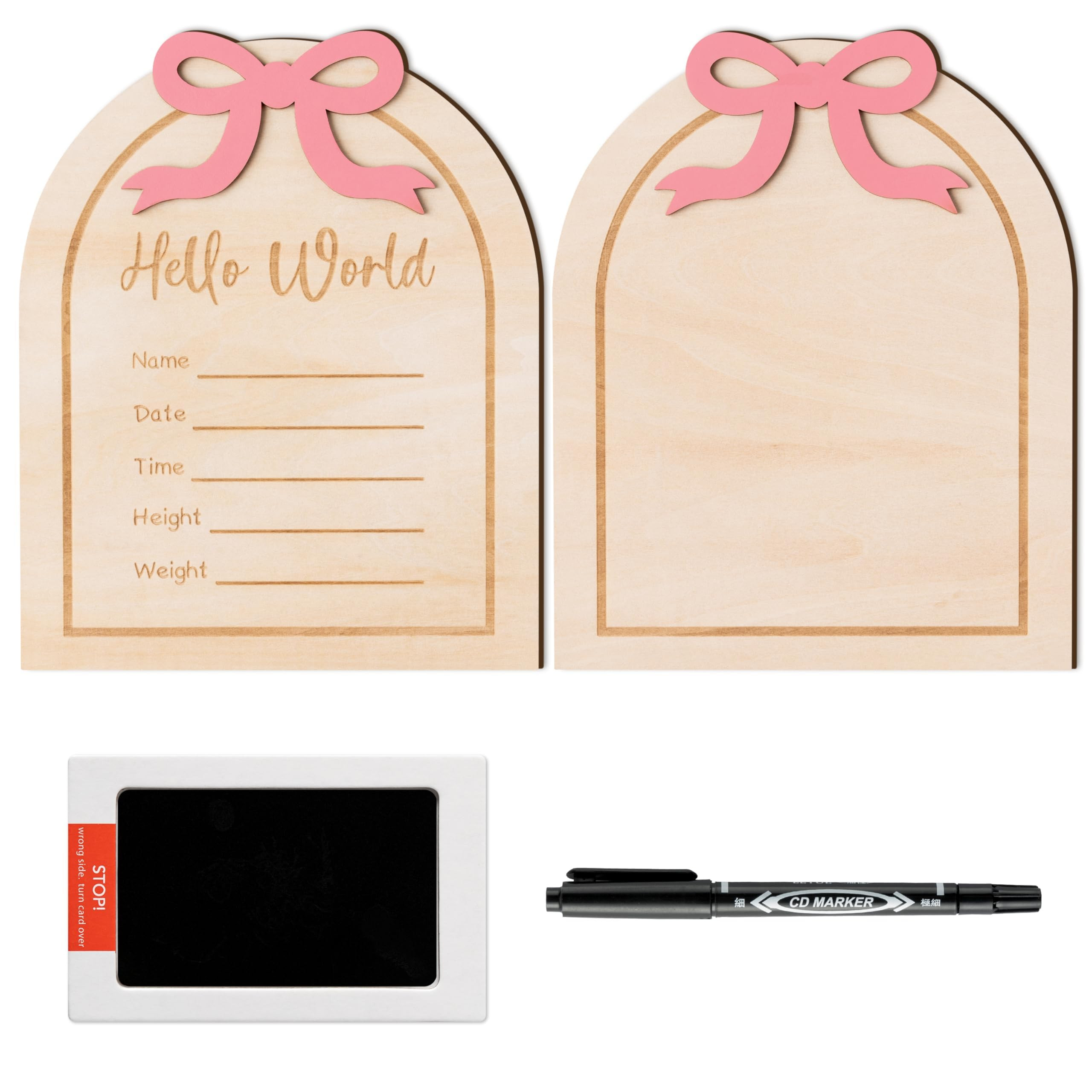R HORSE 3D Wooden Birth Announcement Sign With Marker Pen for Hand and Footprints - Coquette Pink... | Amazon (US)