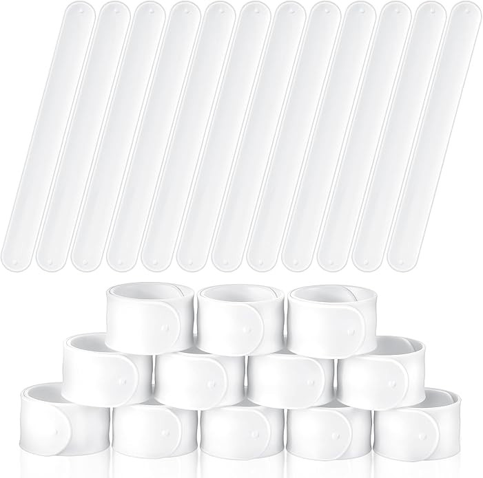 12 Pcs Silicone Slap Bracelets DIY Slap Bands Party Favors Bulk Blank Soft Wristband Wrist Snap B... | Amazon (US)