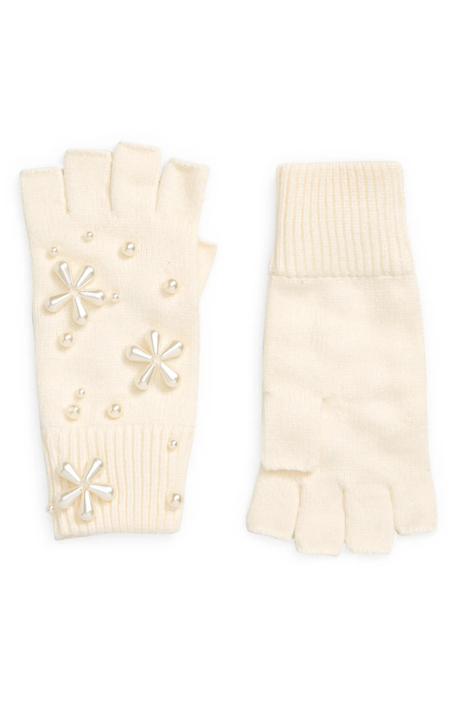 Lele Sadoughi Imitation Pearl Snowflake Fingerless Gloves | Nordstrom | Nordstrom