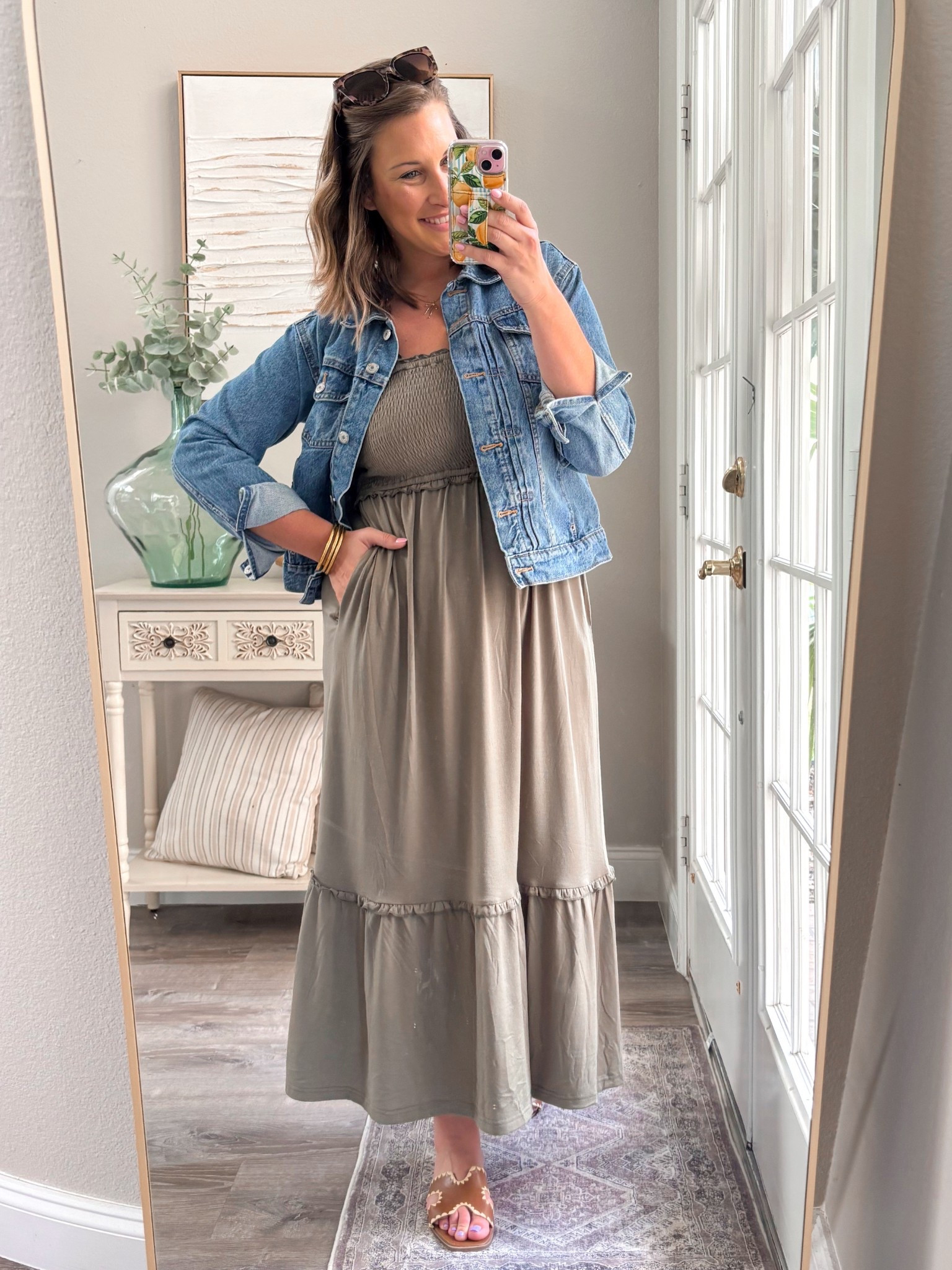 Loving this comfy easy to wear maxi dress for spring & summer! Material is soft, smocked top and ruffle sleeves 💚🫶🏻 Take to the beach, lunch with friends or wear teaching like I do :)

TTS- medium 

#LTKStyleTip #LTKMidsize #LTKTravel