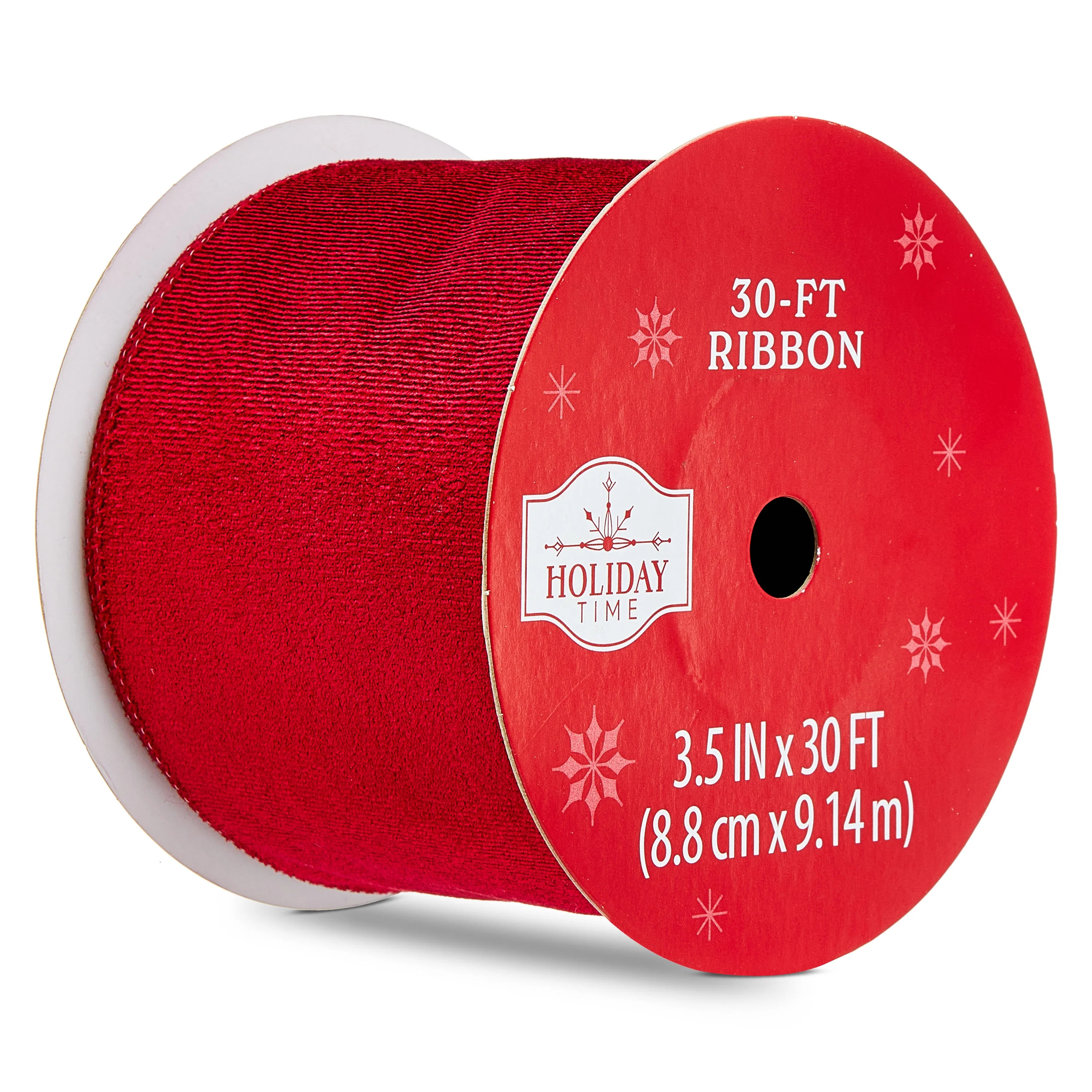 Dark Red Velvet Christmas Ribbon, 3.5" x 30', by Holiday Time - Walmart.com | Walmart (US)