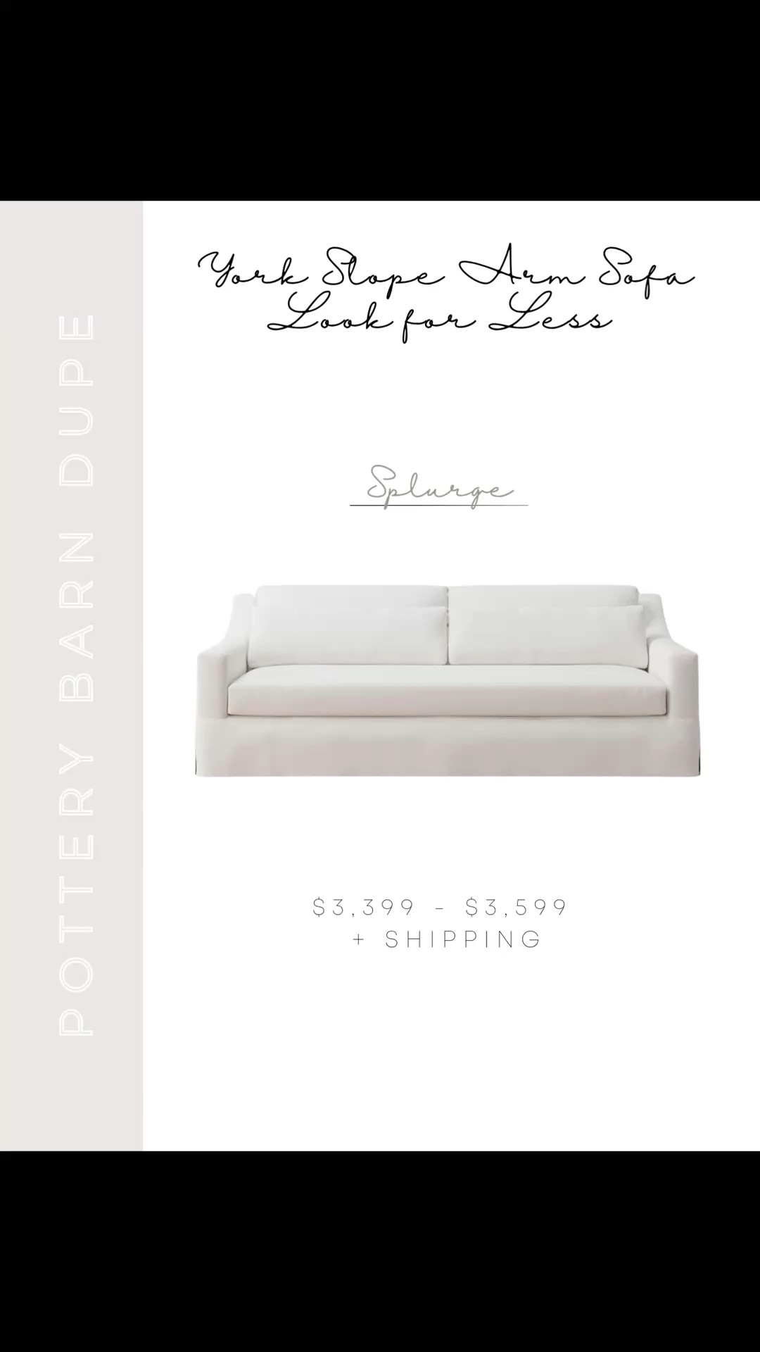 If you love the look of the Pottery Barn York slipcovered sofa but not the price tag, these are the best look-for-less options I’ve found. Same classic cream slipcovered style with that beautiful floor length skirt, just way more budget friendly 🤍 Linking my favorites here so you can easily compare.

#LTKSaleAlert #LTKHome
