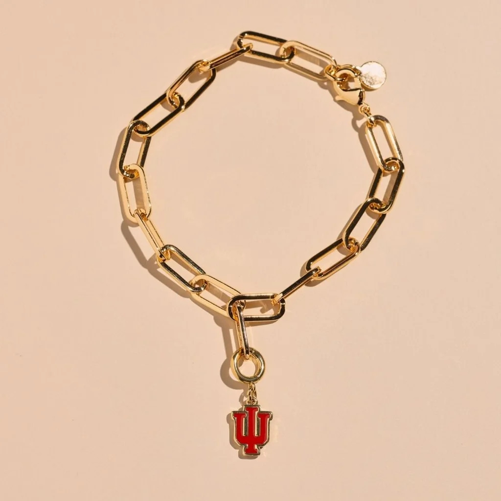 Indiana University Charm Bracelet | Nickel and Suede