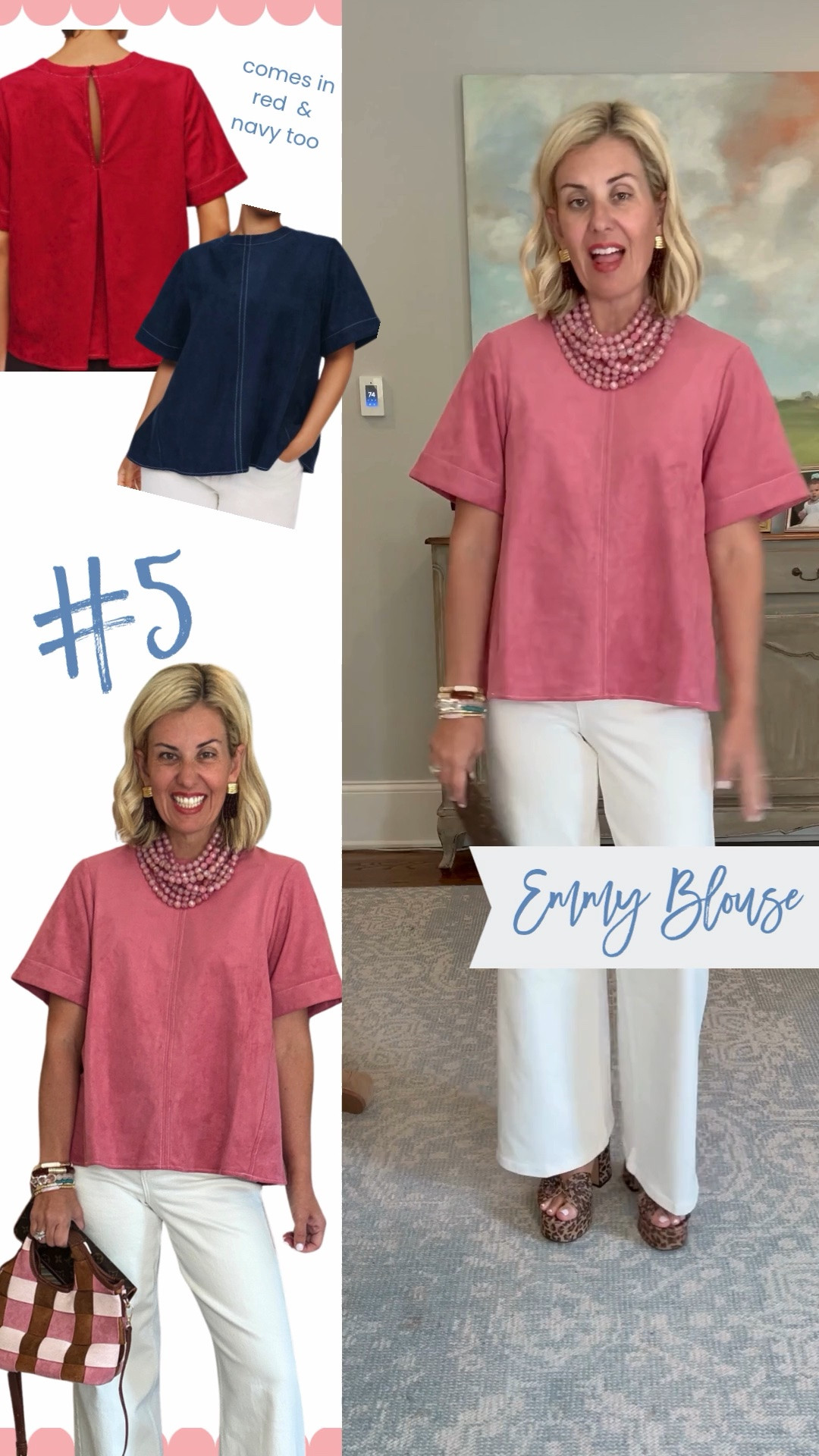 The Emmy top we all know & love. Styling my fave Spanx jeans all the ways!! 
Sizing:
Jeans - xs petite 
Top - xs
Heels 8 tts 

 Codes:
*Allie + Bess - Cathrine20
