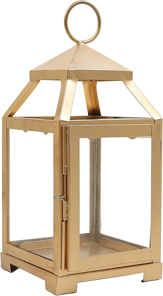 Hosley 12 Inch High Clear Glass and Iron Classic Style Lantern Ideal Gift for Festivities Parties... | Amazon (US)