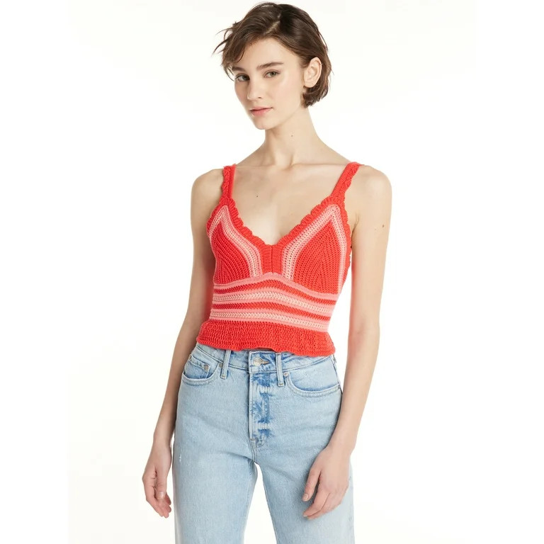 Madden NYC Women’s Crochet Tank Top, Sizes XS-3XL | Walmart (US)