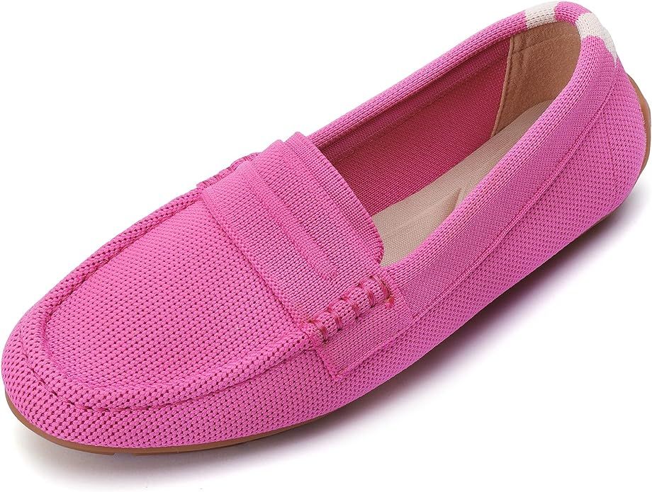 Women’s Lightweight Knit Loafers Driving Loafer Casual Slip On Flat Comfortable Boat Shoes Flat... | Amazon (US)
