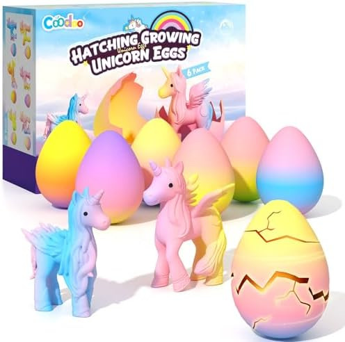 Coodoo Unicorn Hatching Rainbow Eggs for Kids - 6 Pack Unicorn Toys Craft Kits for Boys & Girls, ... | Amazon (US)