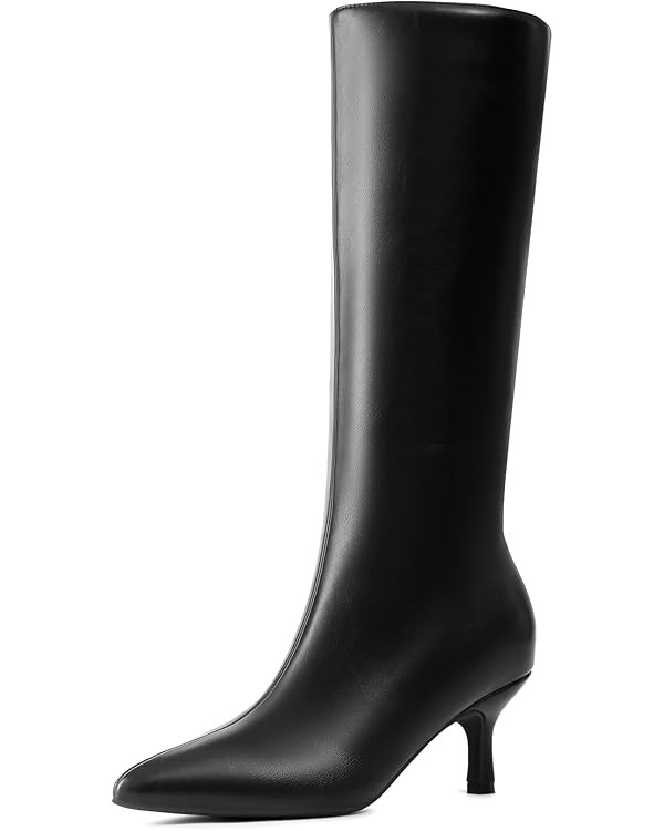 DREAM PAIRS Women's Knee High Kitten Heel Boots Sexy Pointed Toe Fashion Long Tall Boots | Amazon (US)