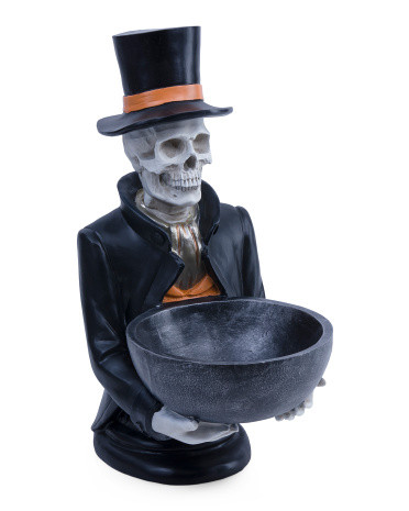 20.5in Skeleton Butler With Candy Bowl | TJ Maxx