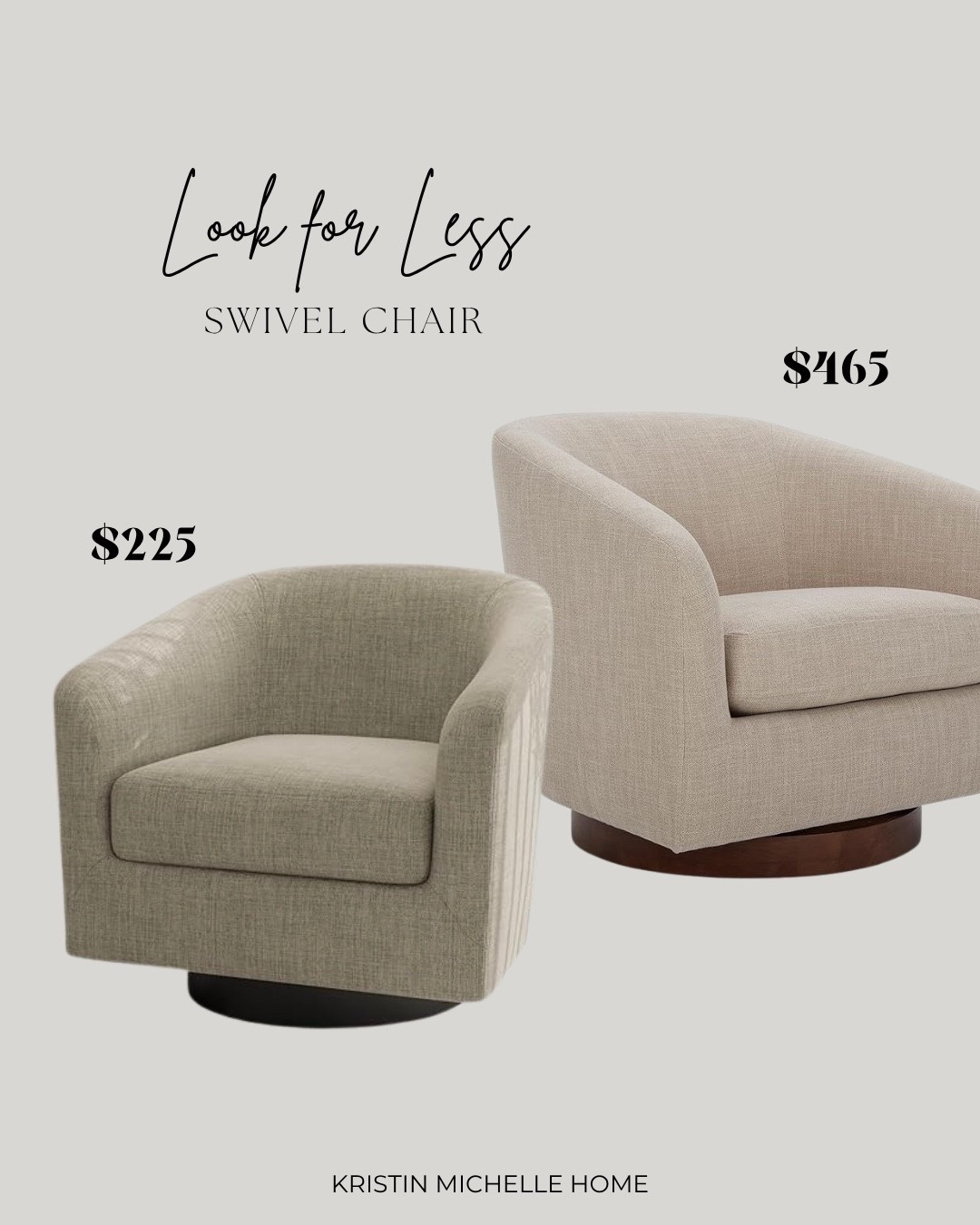 Look for Less Swivel Chair Edition ✨
I recently ordered the dupe and it’s beautiful—love the light brown color! It’s basically half the price too!

#LTKHome