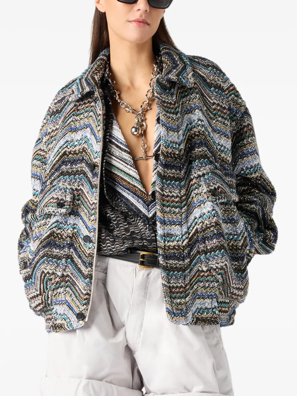 zigzag-pattern jacket | Farfetch Global