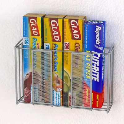Silver Alloy Steel Kitchen Cabinet Organizer, Over-The-Door/Wall-Mounted Cutting Board Holder, Storage For Bakeware, Cookie Sheets, & More | Wayfair North America