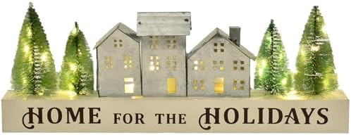 Christmas Tabletop LED Lighted Decorations, Wooden Table Decor With Words Rustic Ornament Farmhou... | Amazon (US)