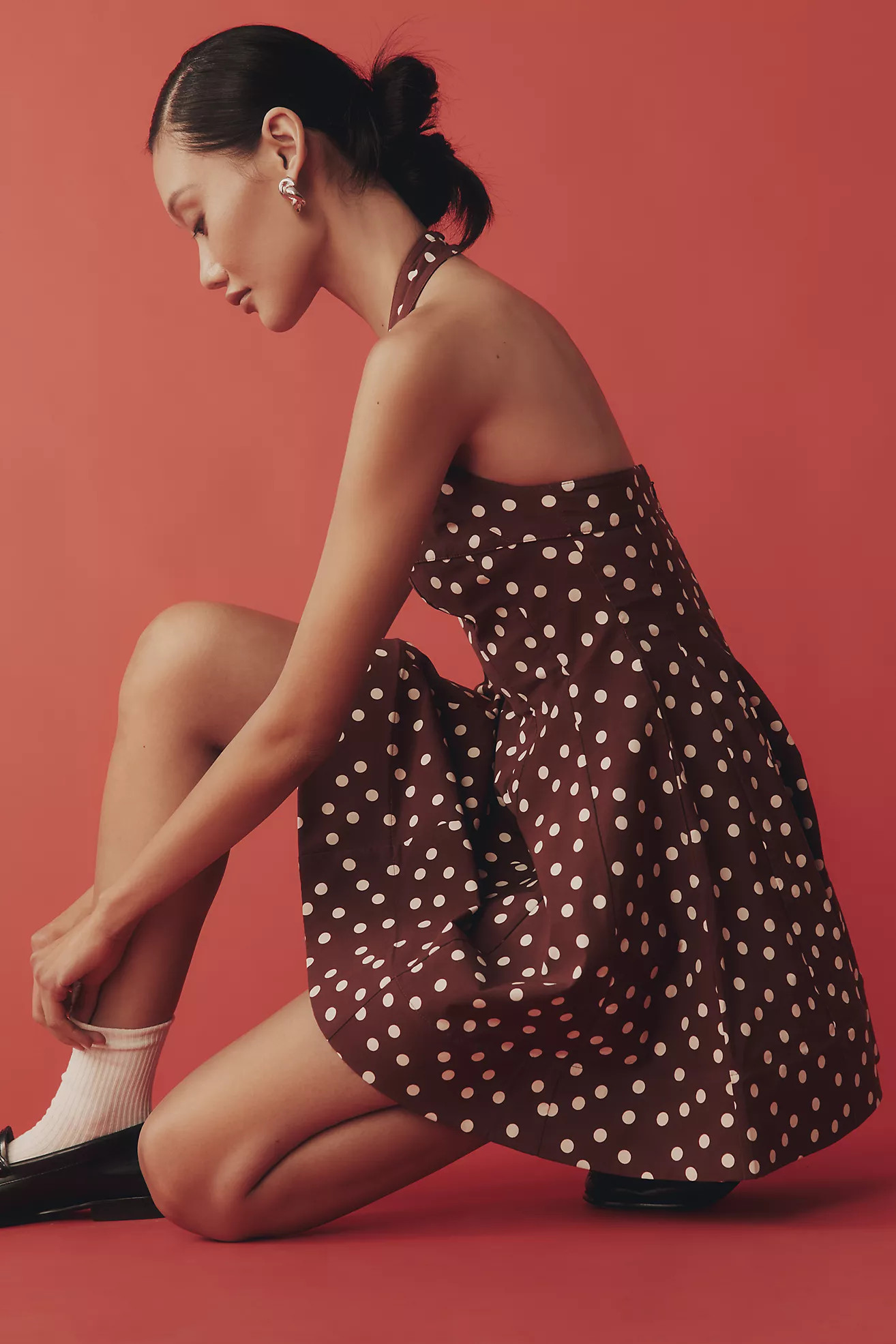 Maeve Square-Neck Fit-and-Flare Mini Dress | Anthropologie (US)