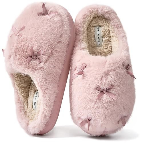 ADAX Fuzzy Slippers for Women Cozy Plush House Shoes with Memory Foam,Winter Warm Faux Fur Lining... | Amazon (US)