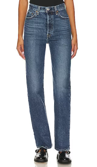 LEVI'S Ribcage Full Length Jeans in Denim-Medium. - size 31 | Revolve Clothing (Global)