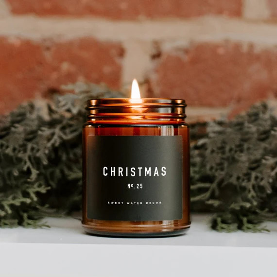 Christmas Candle  Amber Jar Candle  Christmas Scented Candle | Etsy | Etsy (US)