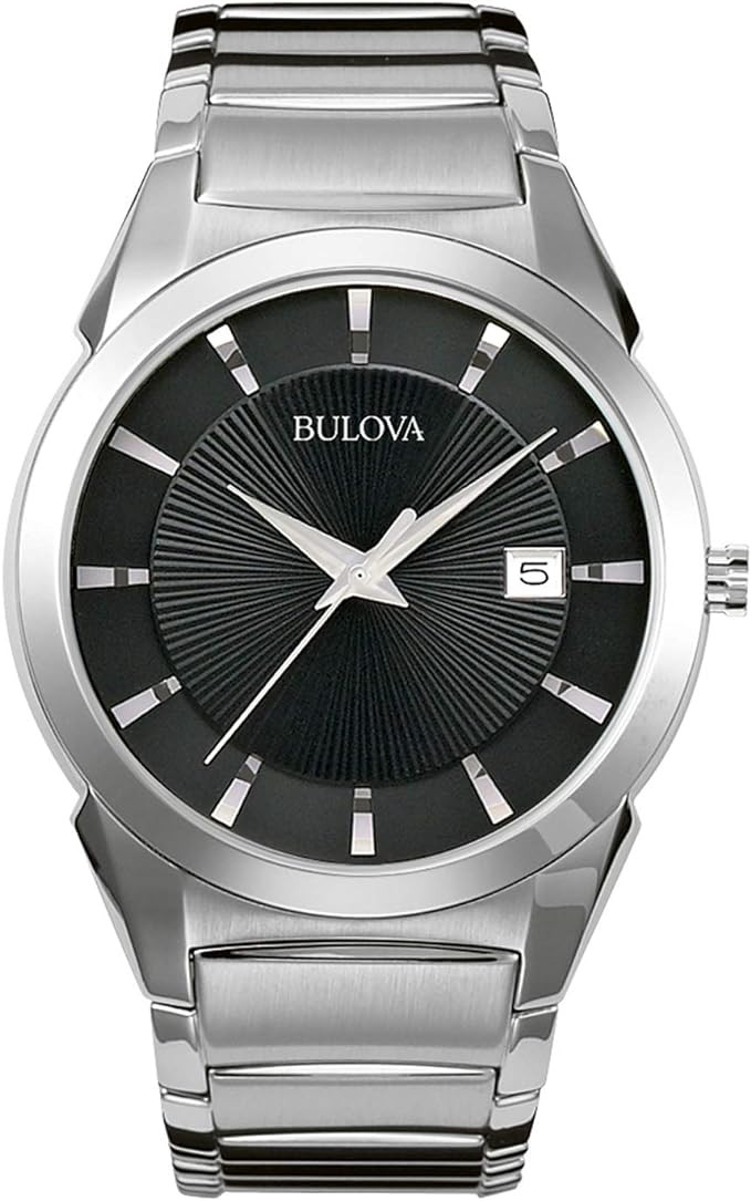 Bulova Men's 3-Hand Calendar Date Quartz Watch, Patterned Dial, 38mm, Style: 96B149 | Amazon (US)