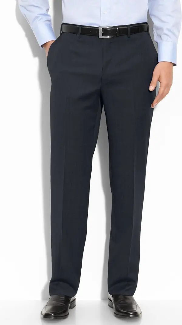 Canali Flat Front Wool Trousers | Nordstrom | Nordstrom