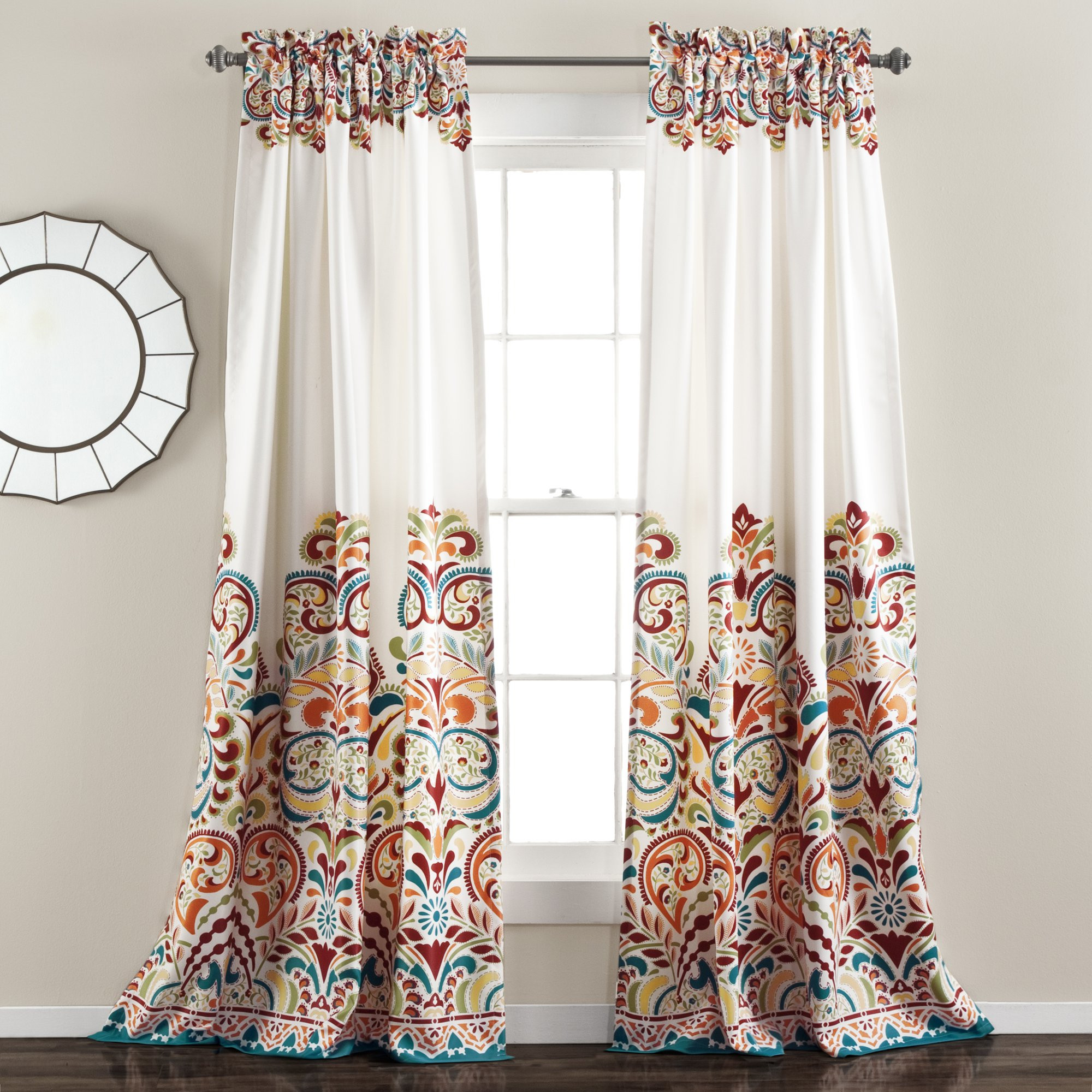 Amazon.com: Lush Decor Clara Curtains Paisley Damask Print Bohemian Style Room Darkening Window P... | Amazon (US)