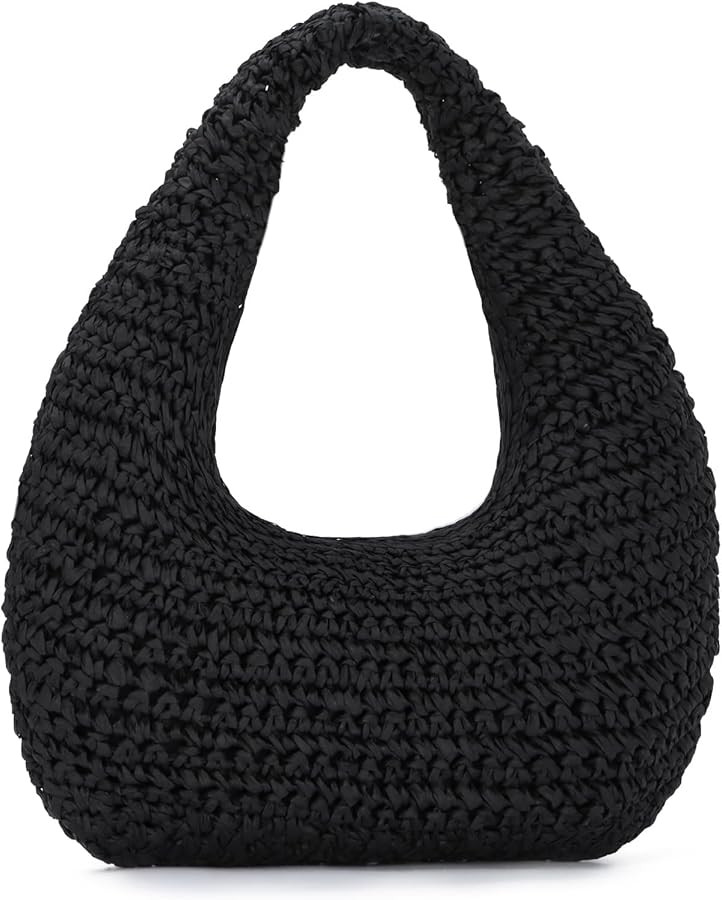 GOKTOW Crescent Straw Handbag for Women,Summer Raffia Beach Purse Tote Hobo Bag 2025 | Amazon (US)