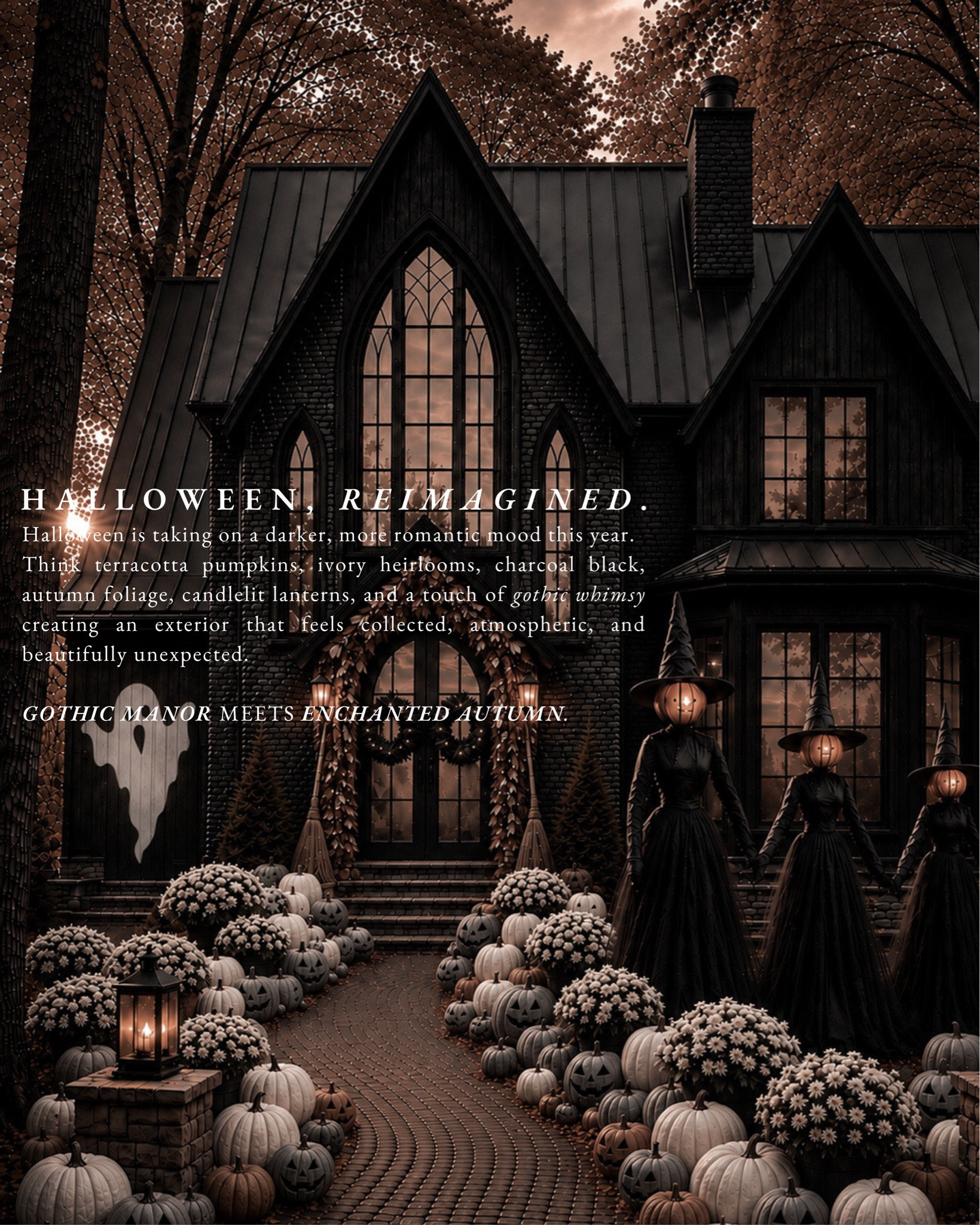 A darker, more romantic take on Halloween terracotta pumpkins, ivory florals, black oak, dried magnolia, pre-lit accents, and a touch of gothic whimsy.

I curated all of the pieces to create that moody, old-world autumn estate feeling. 🕯️

Shop the entire Halloween edit here.

Keywords: Halloween decor, Halloween home decor, gothic Halloween, gothic home decor, moody Halloween decor, fall home decor, autumn decor, terracotta pumpkins, ivory pumpkins, black pumpkins, Halloween wreath, magnolia garland, Halloween porch decor, outdoor Halloween decor, witch decor, Halloween garden decor, gothic autumn, moody home decor, fall decorating, Halloween decorating

#LTKHome #LTKSeasonal