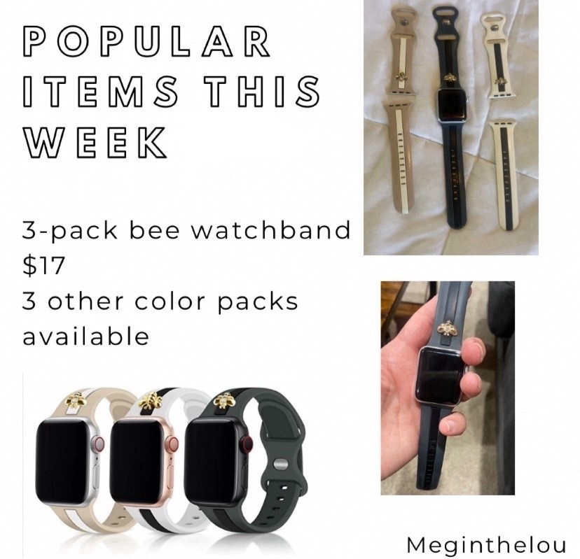 Gift idea for her : designer-look watchband 3-pack 


#designerdupe #applewatchband #watchband #beewatchband #giftsforher #giftsunder20 #giftsunder25 #budgetfinds #budgetfriendly #under25 


#LTKOver40 #LTKFindsUnder50 #LTKU #LTKGiftGuide