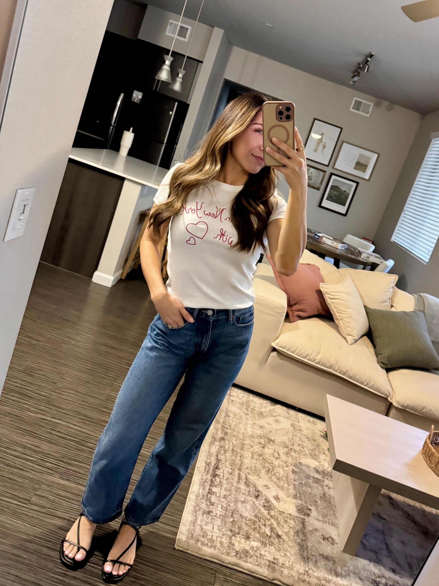 Baby Tee with NY On it, for a casual look 
My size - XS